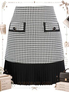 High Waist Pleated A-Line Mini Skirt